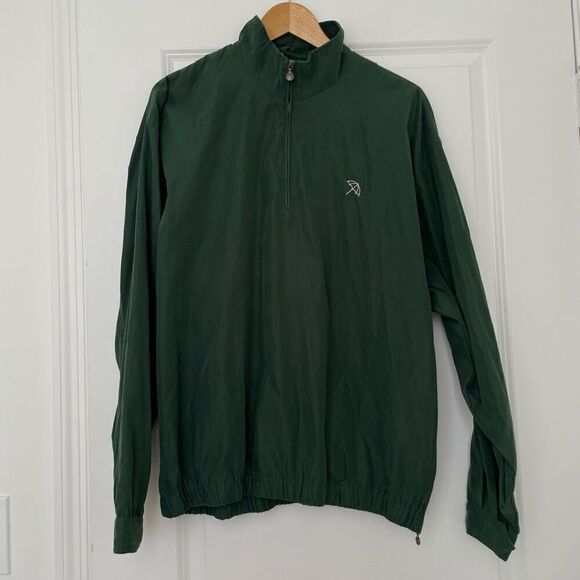 VTG Arnold Palmer 1/4 Zip Pullover w/ side zipper Golf raincoat in Green Size M - Picture 1 of 7